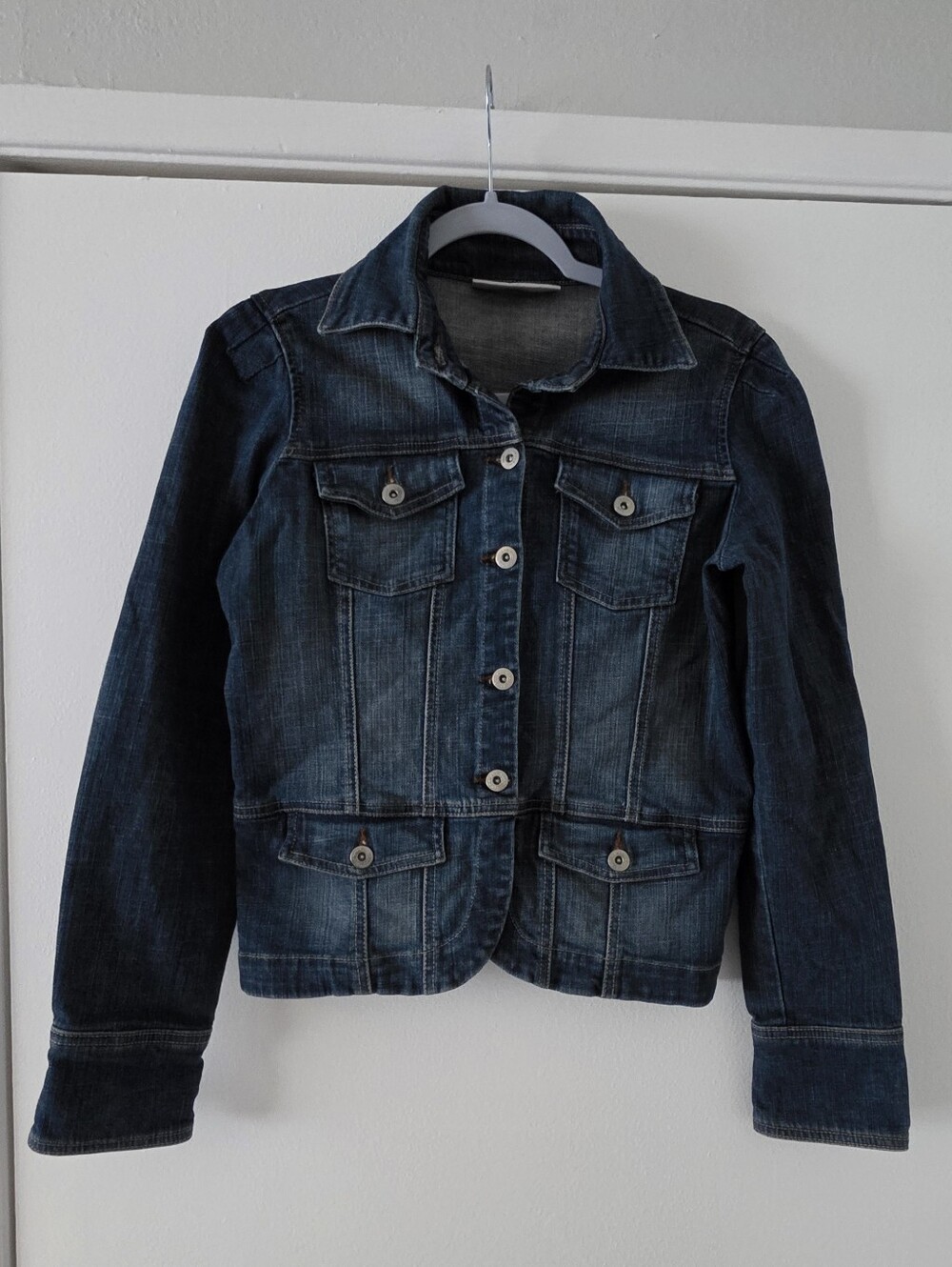 ANDREA FENZI Girls Dark Blue Denim Jacket